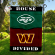 Jets vs Commanders House Divided Flag, NFL House Divided Flag