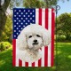Bichon Frise Patriotic American Flag, Lovely Pet Dog US Flag