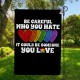 Be Careful Who You Hate Flag, Rainbow Heart Gay Pride Garden Flag