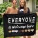 Everyone Is Welcome Here Flag, Progress Pride Garden Flag